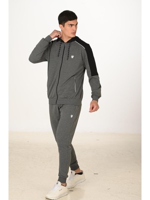 Marco Ferry Erkek Pamuklu Tam Fermuarlı Kapüşonlu Eşofman Takımı Antrasit M. 5282-A