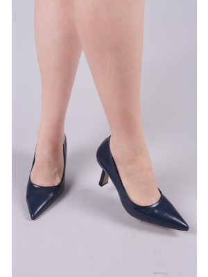 Birikon Pedro Arkası Kapalı Stiletto Lacivert