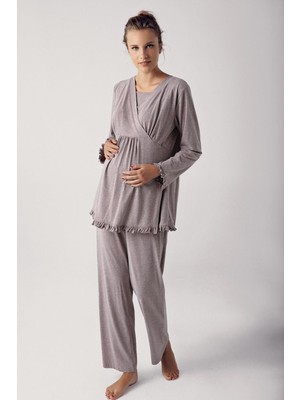 Artış Collection Kadın Uzun Kollu Esnek Pamuklu Kumaş Hamile Pijama Takımı 13201