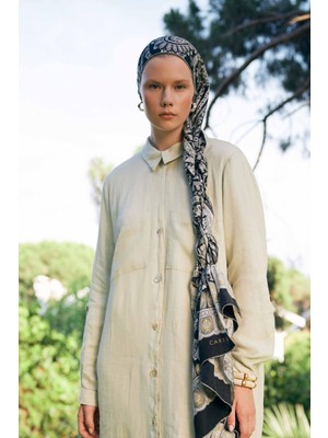 Carell Bohemian Siyah Comfy Ipek Şal