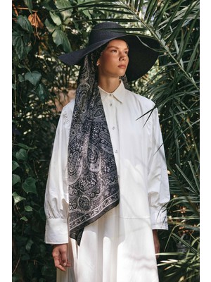 Carell Ethnich Siyah Comfy Ipek Şal