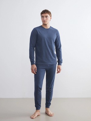 LC Waikiki Lc Waıkıkı Mavi Standart Kalıp Erkek Pijama Takımı