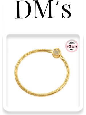 DM's Silver Gold Taçlı Moments Bileklik