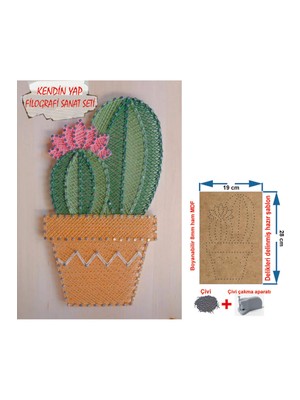 Tiydem Ip Sanatı Dikkat Geliştirici El Becerisi Çocuk Montessori Eğitimi Filografi Hazır Set Kaktüs