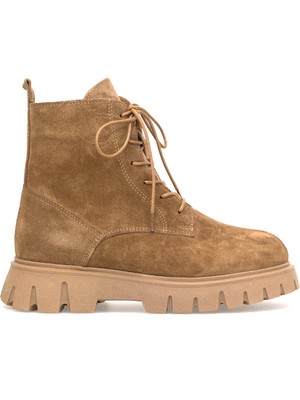 Ayakkabı Fuarı Elit Dravelle Kadın Hakiki Süet Deri Klasik Bot Camel