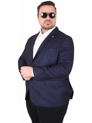 Starbattal Erkek Büyük Beden 4 Drop Blazer Oskar Ceket 500607 Lacıvert