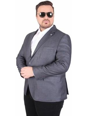 Starbattal Erkek Büyük Beden 4 Drop Blazer Oskar Ceket 500607 Fume