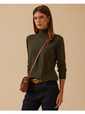 Seçil 10002521710001 Kol Ucu ve Etek Ucu Lastikli Tam Balıkçı Triko Bluz