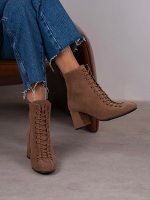 Ece'nin Butiği Gigi Camel Süet Hakiki Deri  Bot