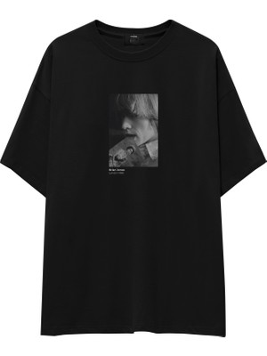 The Lucid Lab Brian Jones London 1966 Oversize Tişört - Siyah