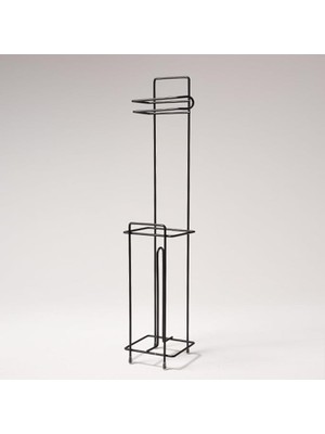 Misda Store Mark Premium Serisi Paslanmaz Yedekli Wc Kağıtlığı Siyah