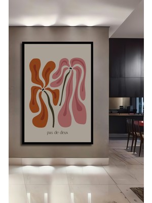 Teona Ahşap Dekoratif Ahşap Dikdörtgen Tablo Soyut Çiçekler Çerçeve Görünümlü