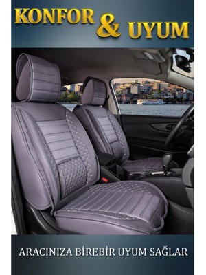 Honda Legend Deri Oto Koltuk Kılıfı Ön Arka Set Plus Serisi Füme Scr