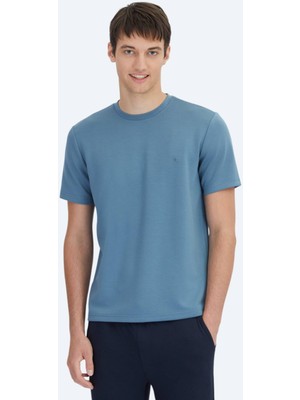 Kip İndigo Düz Bisiklet Yaka T-Shirt