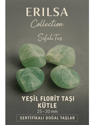 Erilsa Sertifikalı Yeşil Florit Taşı Kütle 25–30 mm – Denge ve Şifa Taşı