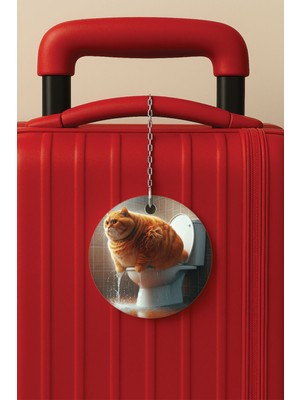 Nurdic Desenli Baskılı Pleksi Zincir Aparatlı Bavul Etiketi Valiz Etiketi Obez