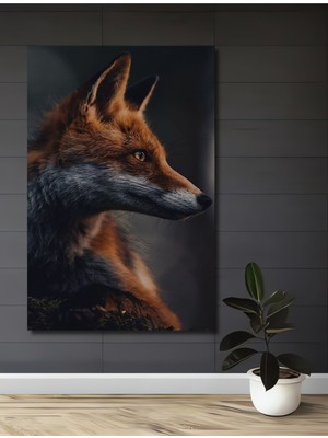 Teona Ahşap Dekoratif Ahşap Dikdörtgen Tablo Kızıl Tilki Bakışı