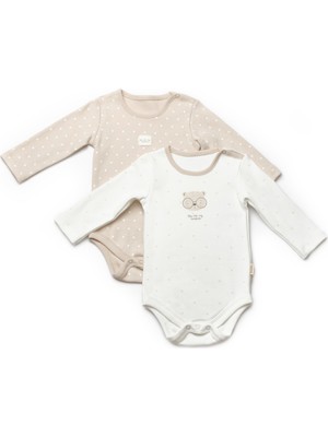 Babycosy Bebek Çıtçıtlı 2'li Uzun Kollu Badi 3-24 Ay Ekru