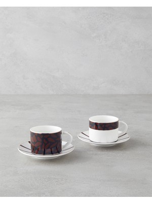 English Home Isolde New Bone China 4 Parça 2 Kişilik Kahve Fincan Takımı 100 ml Kahverengi