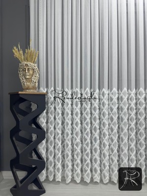 Tül Perde Brillant Marka Püsküllü Etek Geniş Işleme Bakpüs Desen