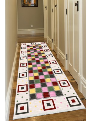 Bazaar Forum Pamuk Taban Dijital Baskı Kaymaz Tüy Dökmeyen Makinada Yıkanabilir Salon Halısı Mutfak Halısı