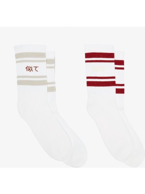 United Unıted4 Erkek Beyaz 2'li Çorap