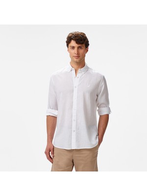 Nautica Erkek Beyaz Classic Fit Gömlek