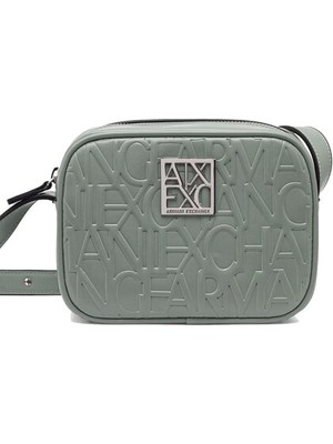 Armani Exchange Kadın Kabartma Monogram Desenli Mini Omuz Çantası - Adaçayı Yeşili