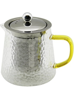 Go İthalat Yuvarlak Kabartmalı - Borosilikat  Cam Demlik 550ML (5332)