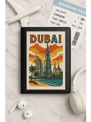 Nurdic Tüm Ülke Pasaportları Için Siyah Vinleks Deri Pasaport Kılıfı Kabı Dubai