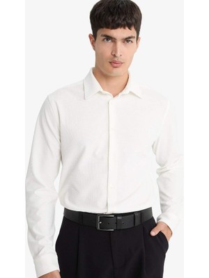 Defacto Erkek Uzun Kol Gömlek E9061AX/WT32 Off Whıte
