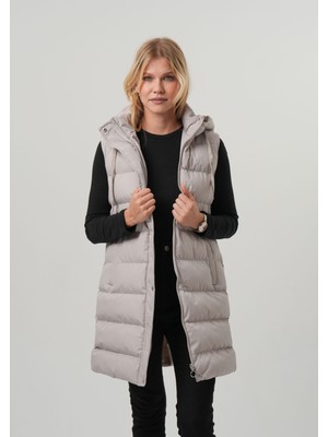Pique MOANA26 KADIN YELEK Kapüşonlu Uzun Şişme Yelek