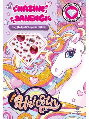 Doğan Çocuk Unicorn - Hazine Sandığı (Taç Hediyeli Boyama Kitabı)