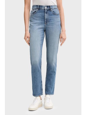 Calvin Klein Pamuklu Relaxed Fit Yüksek Bel Daralan Paça Jeans LV047D841G30N Bayan Kot Pantolon LV047D841G 30N