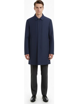 Uki Lacivert Comfort Fit Trençkot