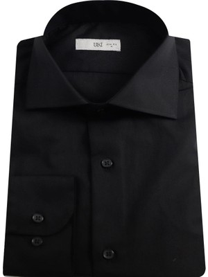 Uki Siyah Slim Fit Uzun Kol Gömlek