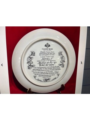TT Rosenthal Classic Rose 1991 Limitli Üretim Porselen Dekor Tabağı. 22 cm Çapında