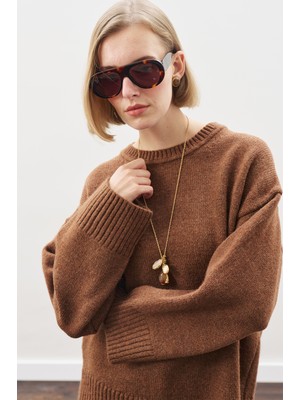 Manuka Chunky Oversıze Kazak Sıcak Kahve