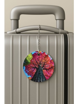 Nurdic Pleksi Zincirli Bavul Etiketi Seyahat Tatil Için Tasarım Valiz Etiketi Bahar Geldi