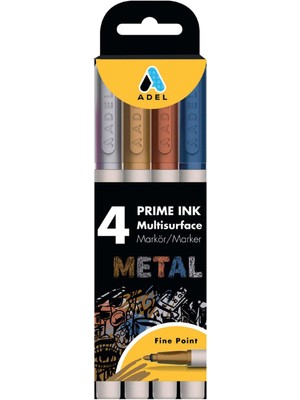 Prime Ink Multisurface 4'lü Metalik Markör