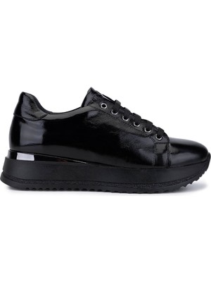 Tamer Tanca Kadın Hakiki Deri Siyah Rugan Sneakers & Spor Ayakkabı 322 2514502 Bn Ayk SK25-26 Sıyah Krsk Rgn