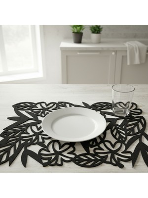 Grand Fine Art 2 Adet Keçe Amerikan Servis Dikdörtgen Supla 33X44 Cm-Yaprak Desenli Supla