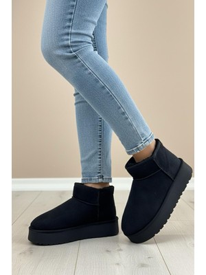 Oksit Frz F2150 Süet Içi Kürklü Yünlü Kalın Tabanlı Yüksek Topuklu Kadın Bot