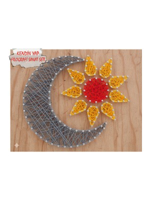 Tiydem Ip Sanatı Dikkat Geliştirici El Becerisi Çocuk Montessori Eğitimi Filografi Hazır Set Ay-Güneş