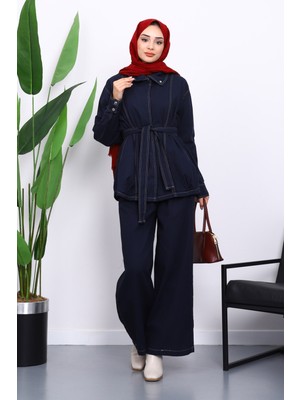 İmaj Butik Lacivert Çıtçıtlı Ceket Pantolonlu Gabardin Takım