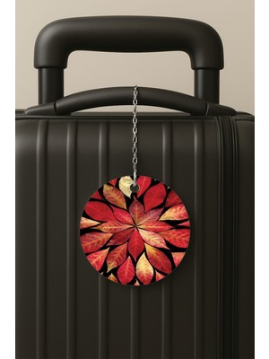 Nurdic Sonbahar Desenli Uv Baskılı Pleksi Bavul Etiketi Seyahat Tatil Valiz Etiketi