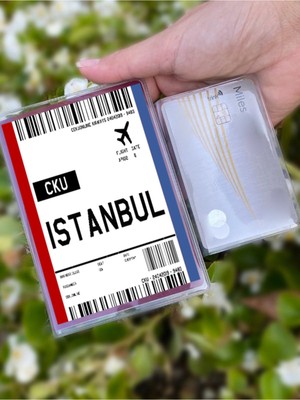 Nurdic Uçak Bileti Istanbul Desenli Universal Şeffaf Pasaport Kılıfı Model Tüm Ülke Pasaportlarına Uygun