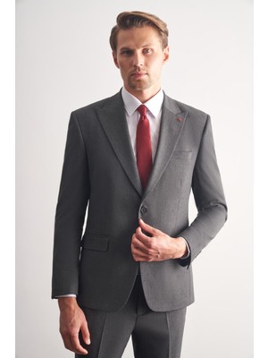 İmza Antrasit Kırlangıç Yaka Tam Astar 6 Drop Slim Fit Takım Elbise 1001255162