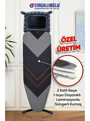 CM-081 Larissa Plas Black Serisi Ergonomik Tasarım Desenli Ütü Masası