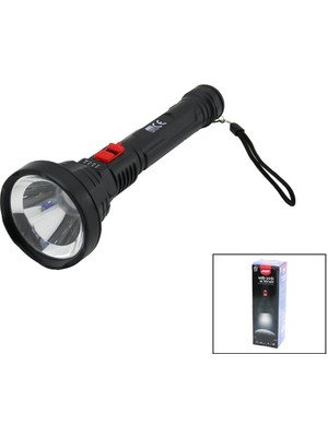 Go İthalat USB ŞARJLI=5V 1W LED El Feneri 3-Kademe Işık - Flaşör Şarj Gösterge 70LÜMEN 25.7cm (5332)